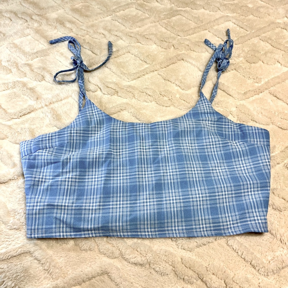 Daisy Street Strappy Gingham Babydoll Tank